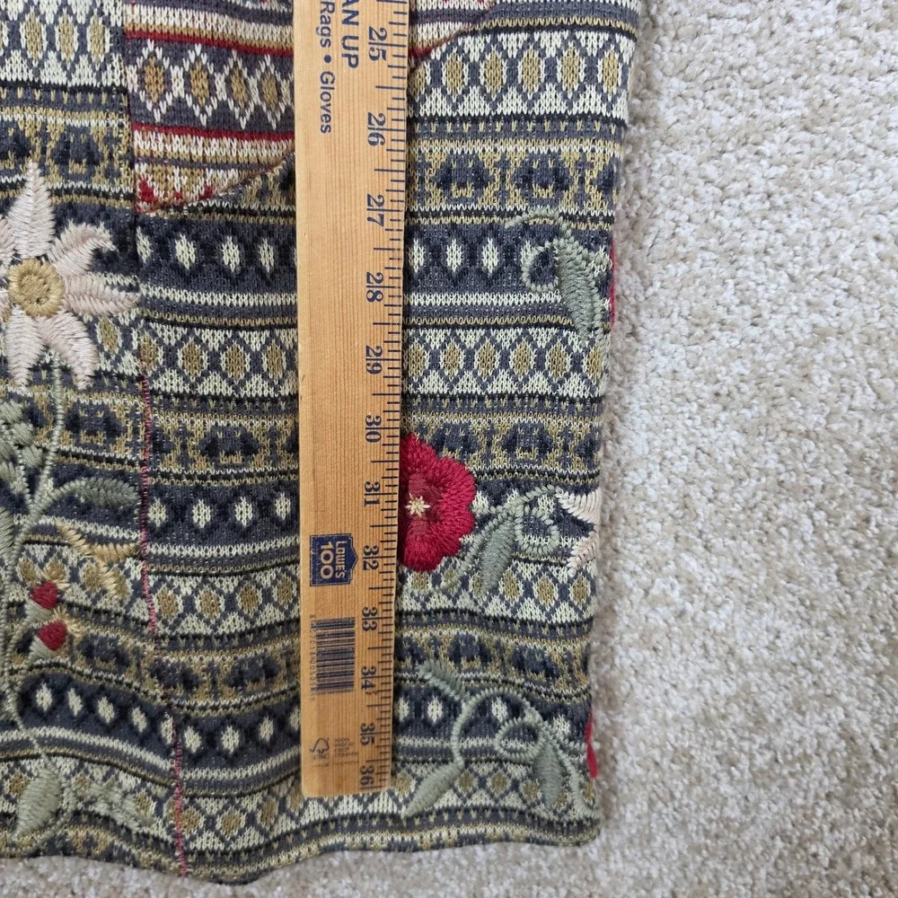 Biya Johnny Was Jacket Patchwork Floral Embroidered Boho Hooded Coat Medium